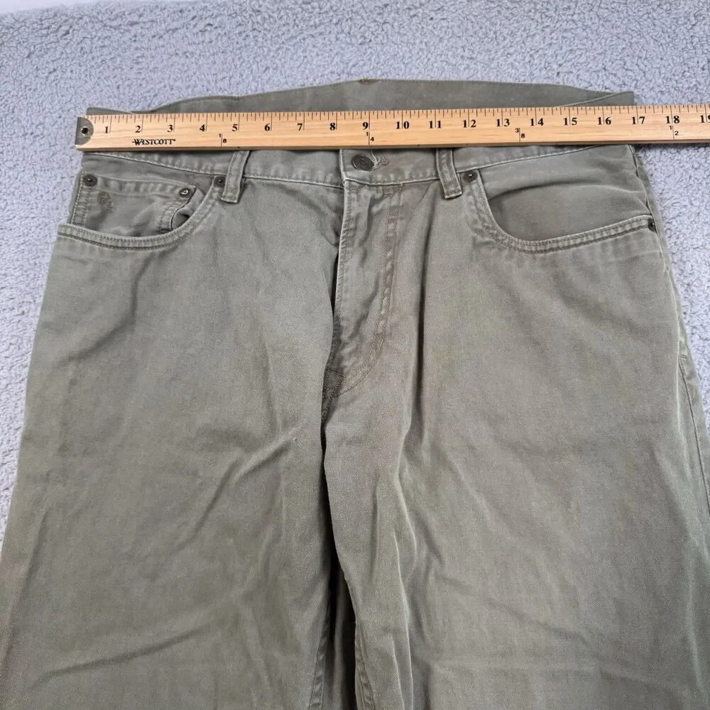 S Polo Ralph Lauren Pants Mens 34x30 Green 650 Straight Leg‎ Chino Flat Front